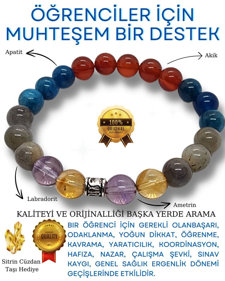 Öğrenci Doğal Taş Bileklik - A KALİTE