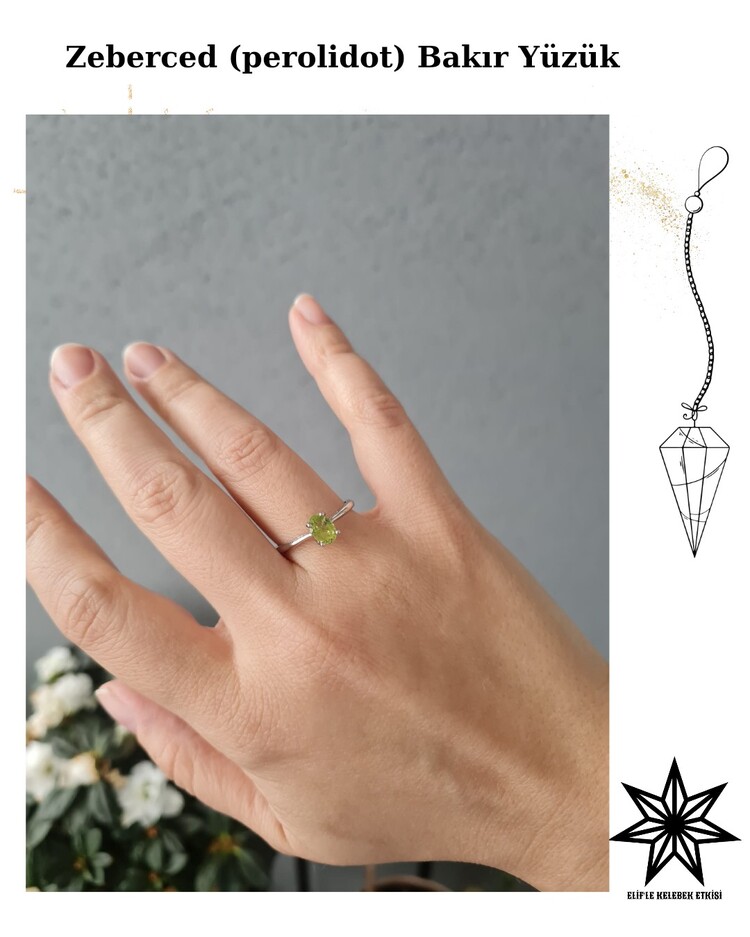 Zeberced (Peridot) Bakır Yüzük