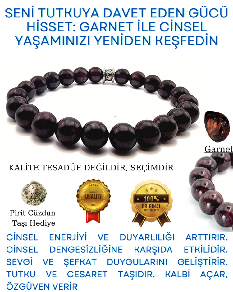 A KALİTE Garnet Doğal Taş Bileklik