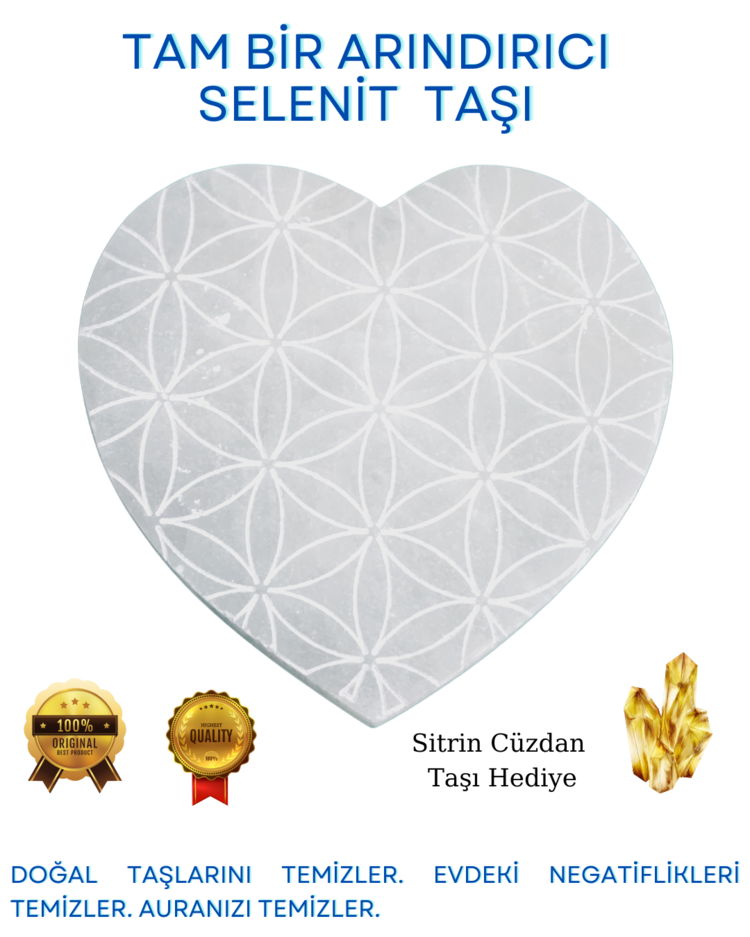 SELENİT TAŞI - KALP FORM BÜYÜK BOY