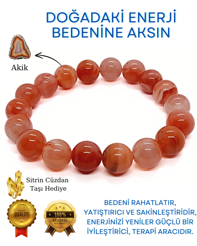 3A KALİTE AKİK DOĞAL TAŞ BİLEKLİK