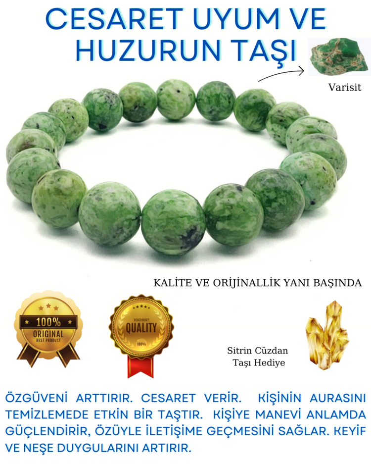 5A KALİTE  VARİSİT DOĞAL TAŞ BİLEKLİK