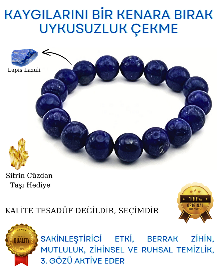 5A KALİTE  LAPİS LAZULİ BİLEKLİK