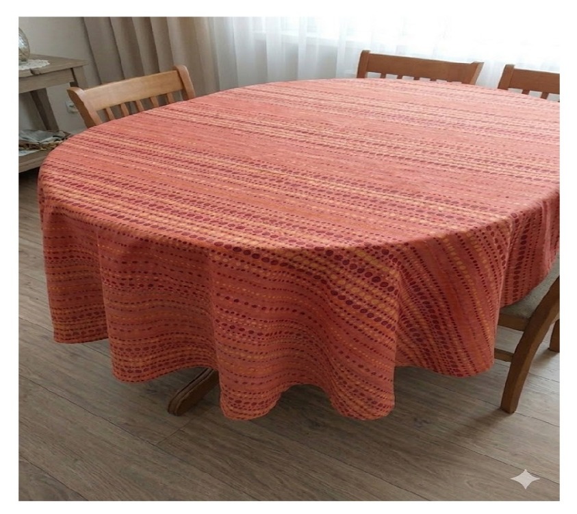 Taç Jakar Saten Oval Masa Örtüsü – Ölçü: 160 x 220 cm