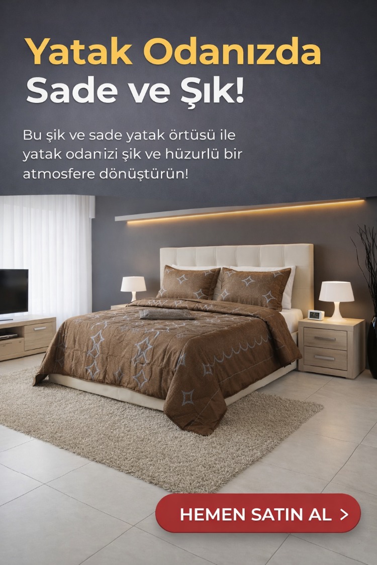 ÇİFT KİŞİLİK SATEN YATAK ÖRTÜSÜ-KOYU KAHVERENGİ