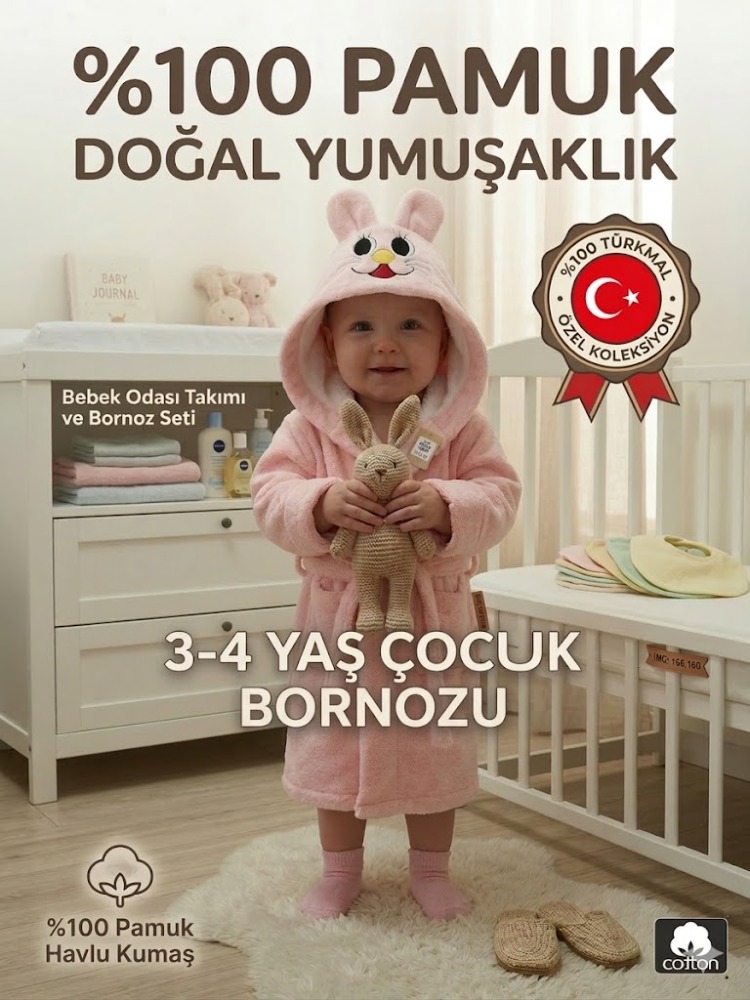 Çocuk Bornozu-3-4 Yaş İçin 