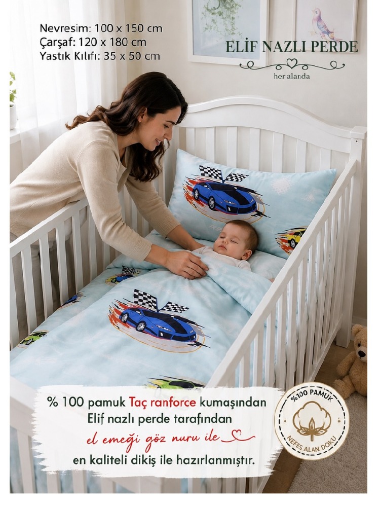 Bebek Nevresim Takımı- %100 Pamuk