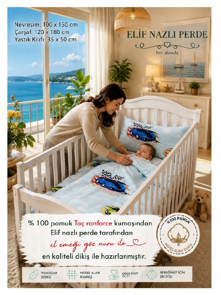 Bebek Nevresim Takımı- %100 Pamuk