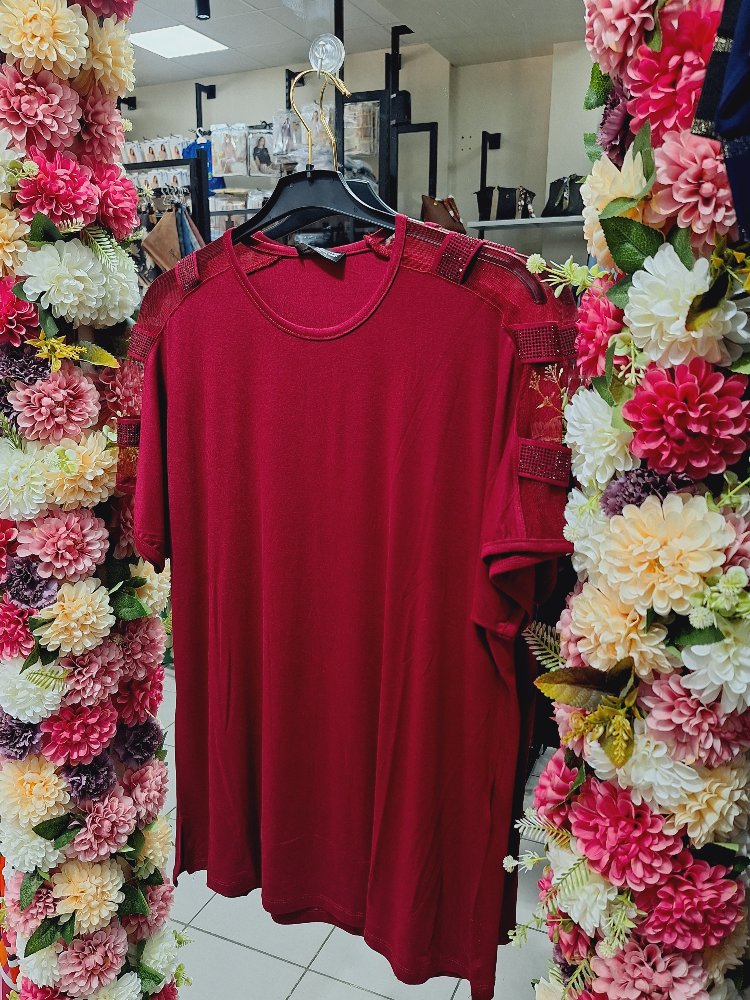 Tül Detaylı Ruby Bluz