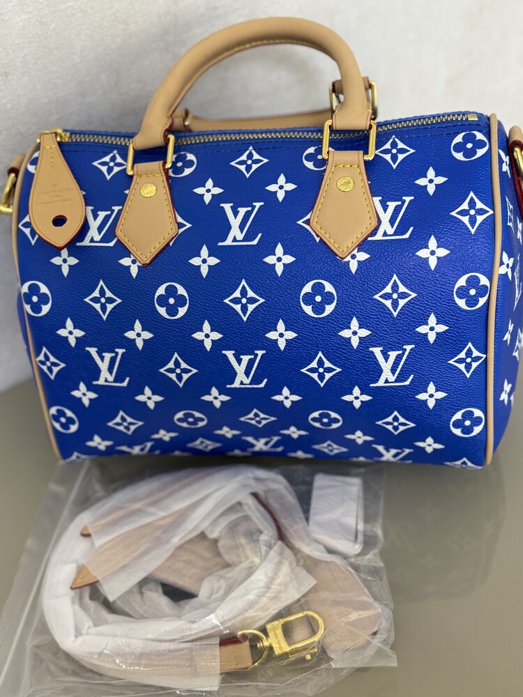 Lv mavi ithal deri çanta