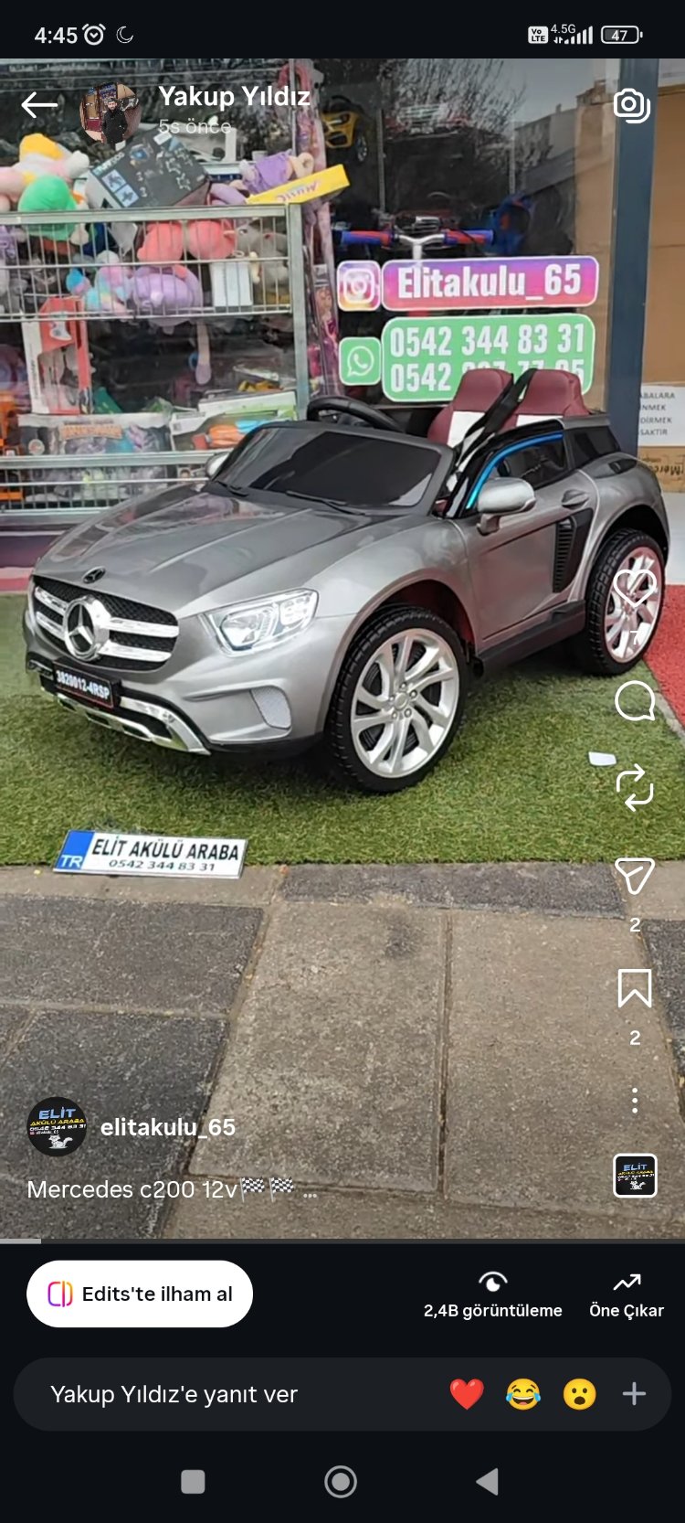 12 volt tek kişilik Mercedes c200
