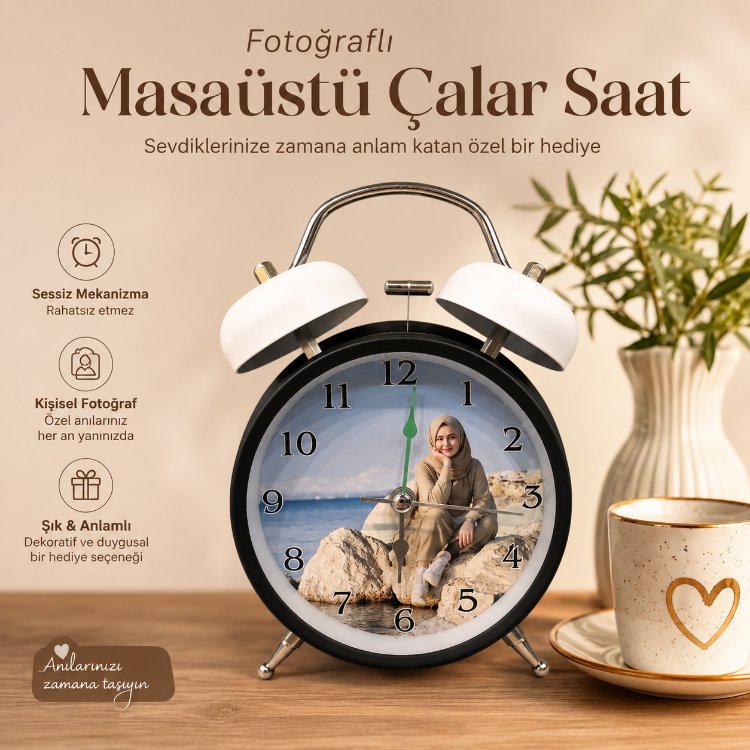 Fotoğraflı Çalar Saat (Metal)