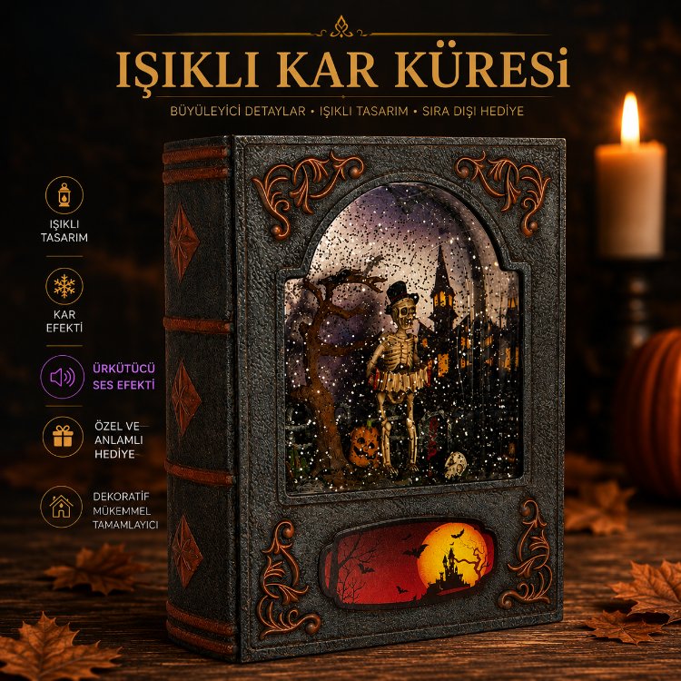 Kitap Tasarımlı Dekoratif Kar Küresi