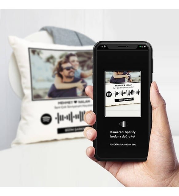 Spotify Resimli Şarkılı Yastık
