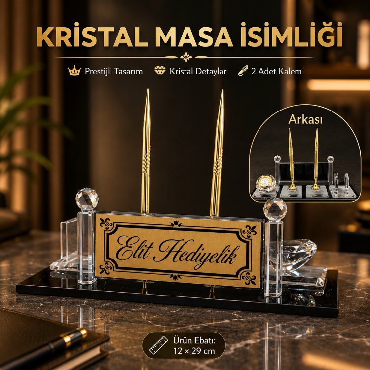 Kristal Masa İsimliği Çift Kalemli