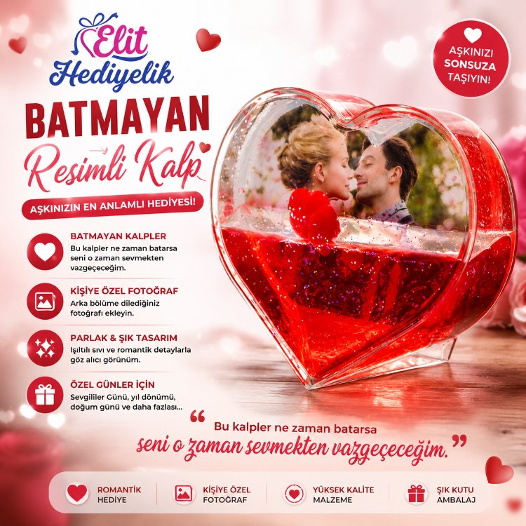 Batmayan Resimli Kalp Çerçevesi