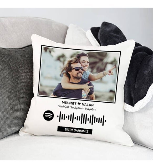 Spotify Resimli Şarkılı Yastık