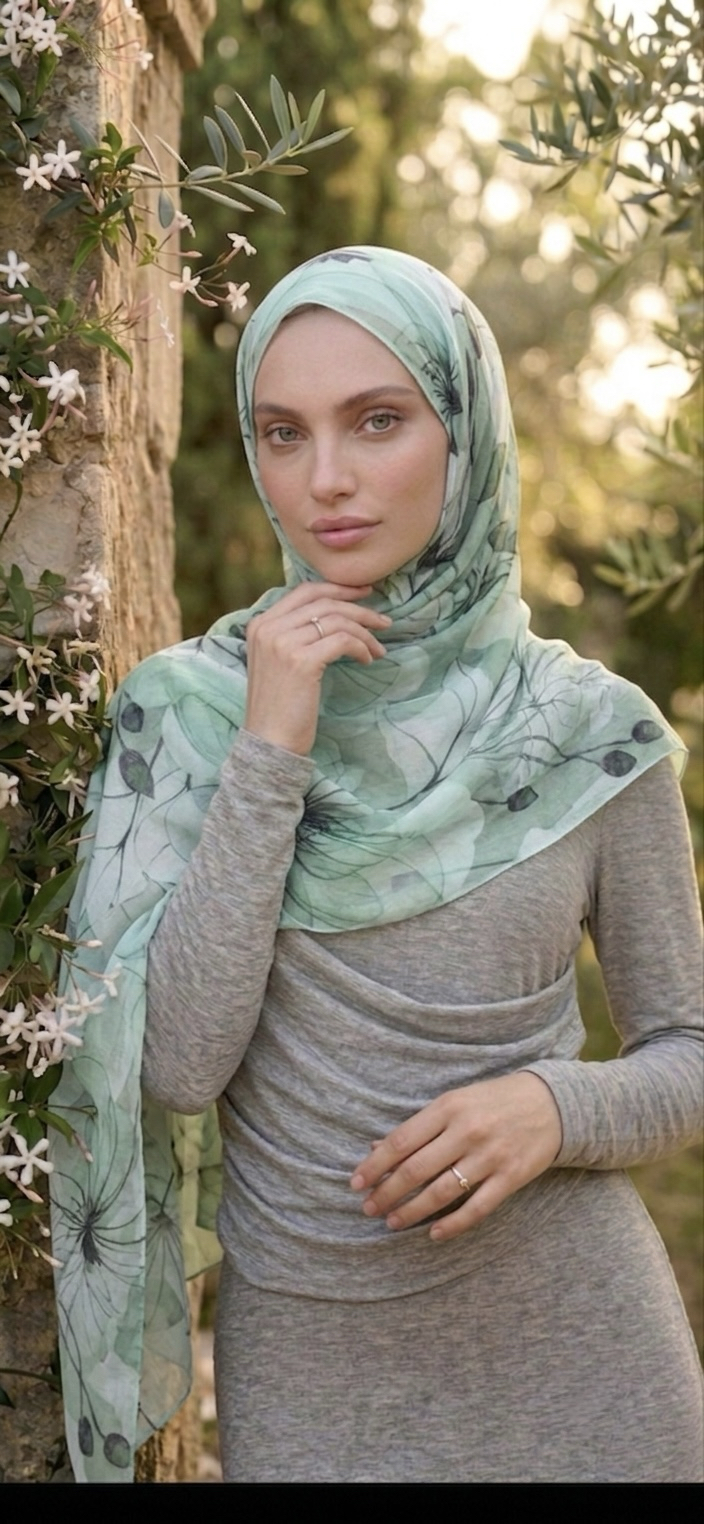 Aya şal•Yeşil desen