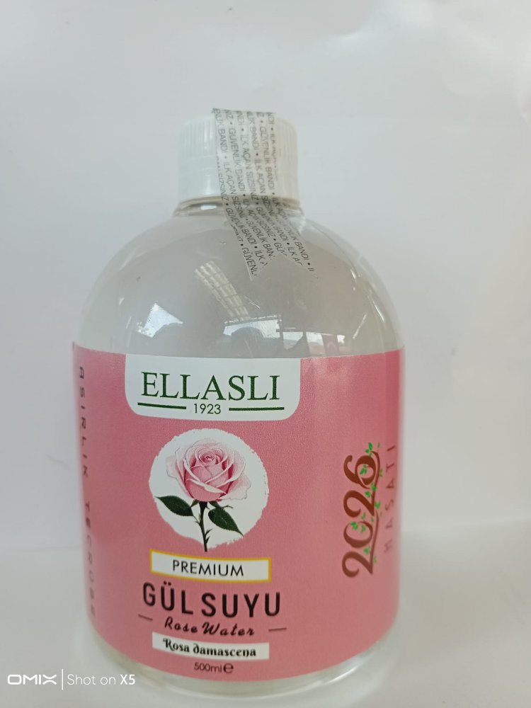 premium saf doğal gül suyu 500ml kapaklı pet şişe