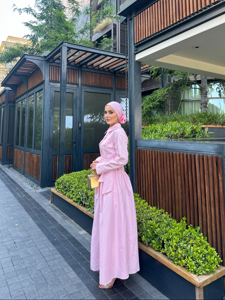 BERCESTE ELBİSE PEMBE