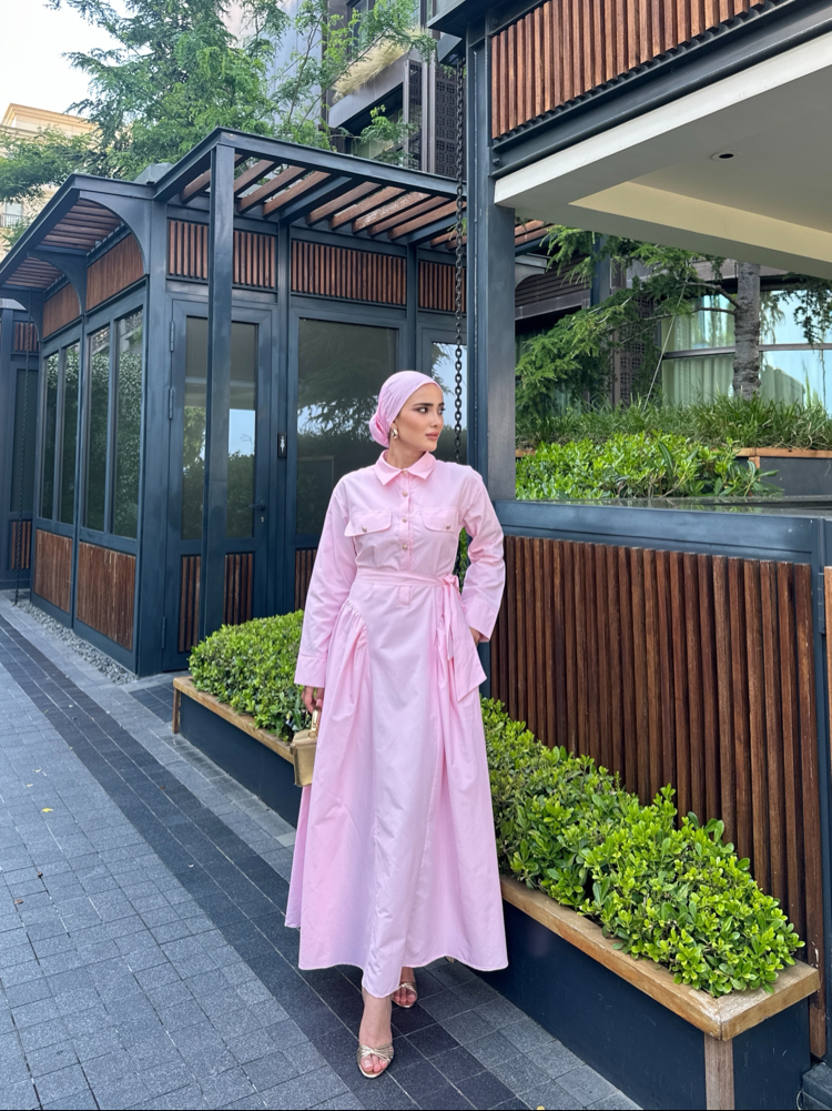 BERCESTE ELBİSE PEMBE