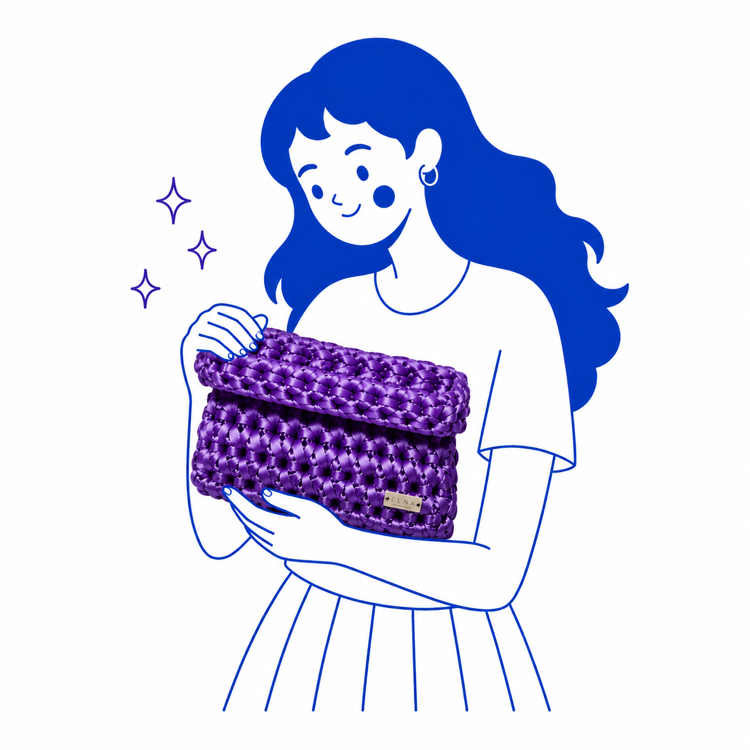 Purple Satin Clutch