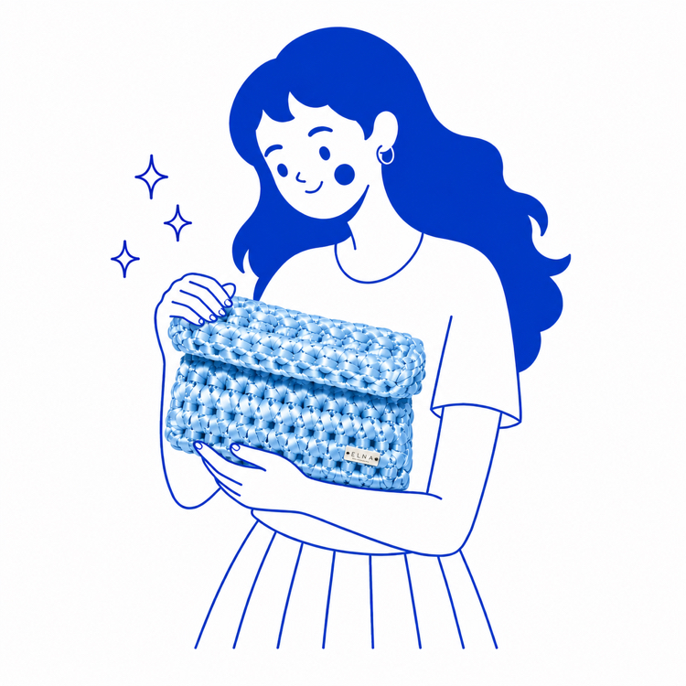 Blue Satin Clutch