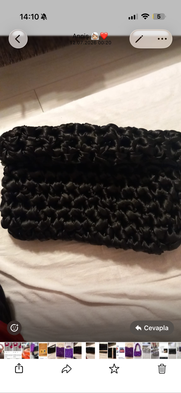 Elna Noir Satin Clutch