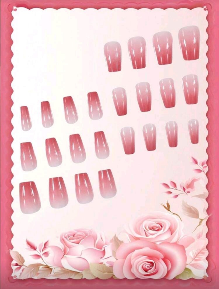 Pembe ombre 24 lu takma tırnak seti 