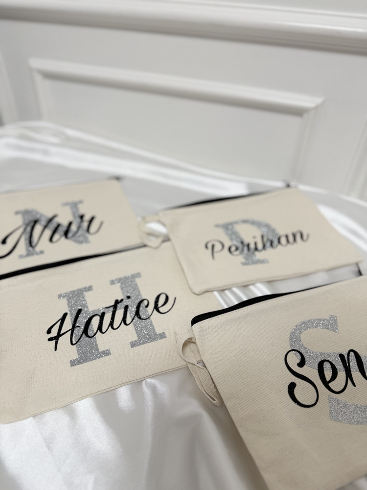 Clutch Çanta Gümüş %100 pamuk