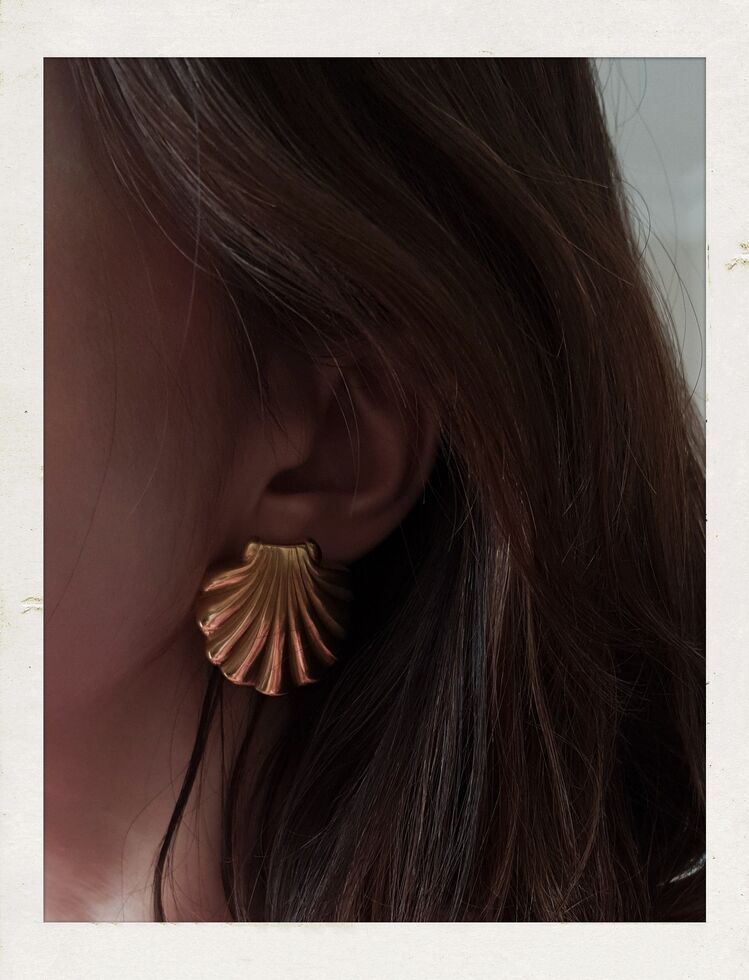 Elpis Vintage Shell | Çelik - Küpe 