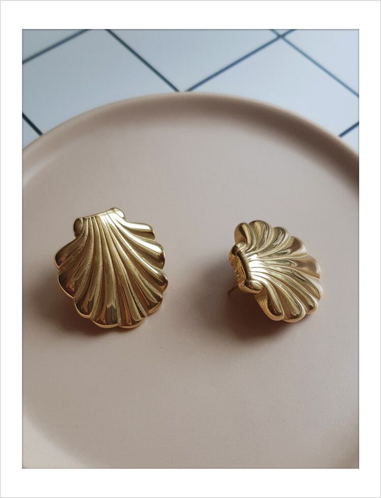Elpis Vintage Shell | Çelik - Küpe 