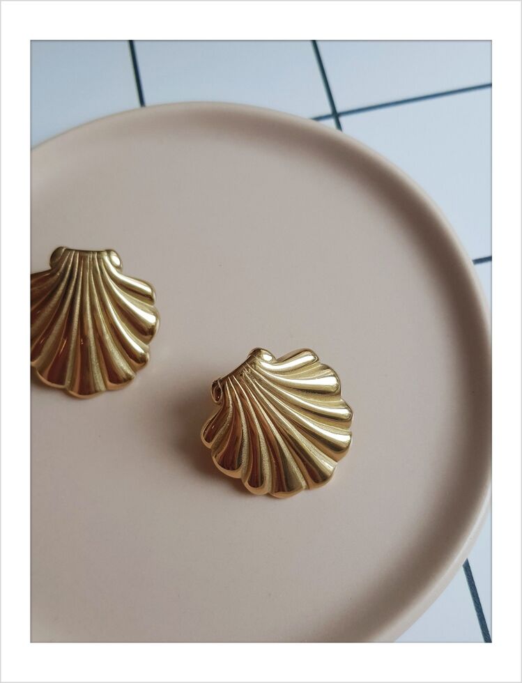 Elpis Vintage Shell | Çelik - Küpe 