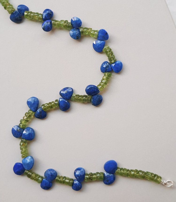 ELPİS Freshness | Peridot - Lapis Lazuli Doğal Taş Tasarım Kolye 