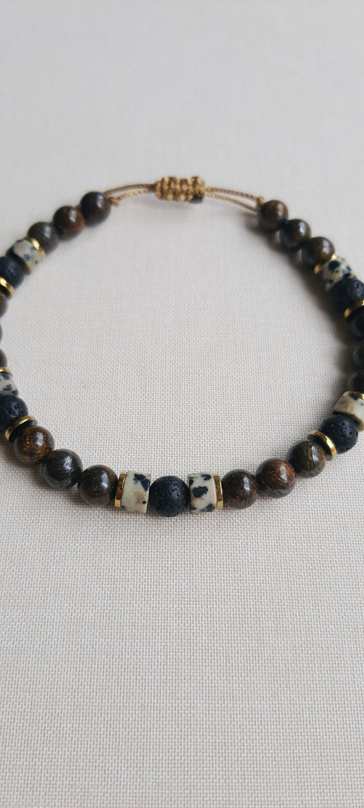 ELPİS Odin | Bronzit - Jasper - Lav Doğal Taş Tasarım Erkek Bileklik 