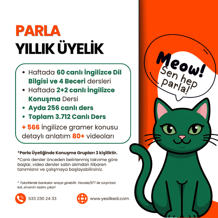 YEŞİL KEDİ - PARLA ÜYELİĞİ - YILLIK PAKET
