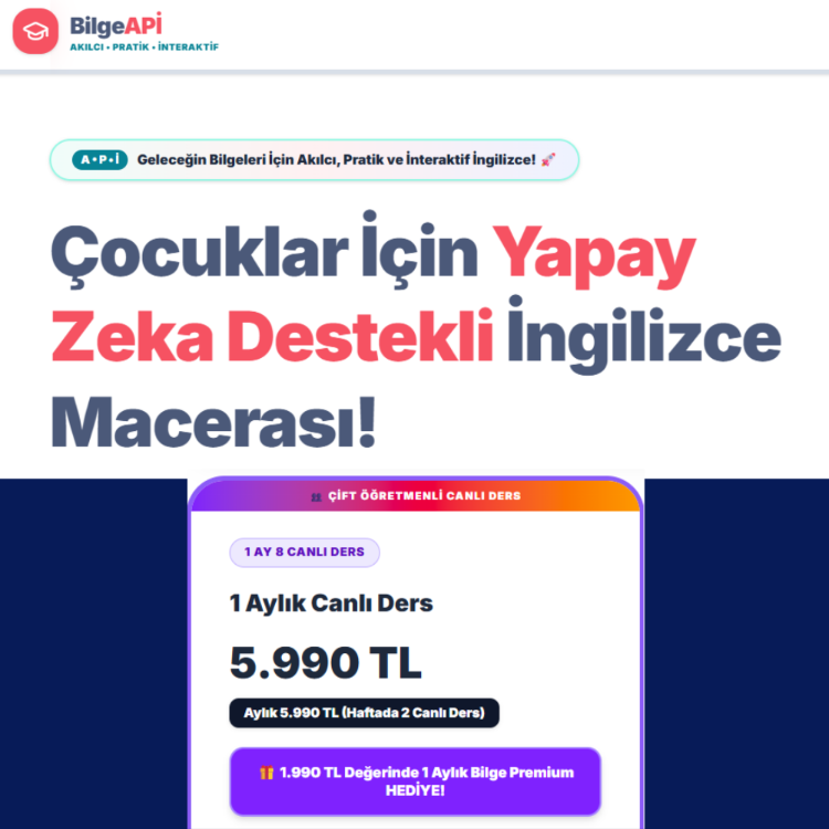 BİLGEAPİ CANLI DERS 1 AYLIK ÜYELİK