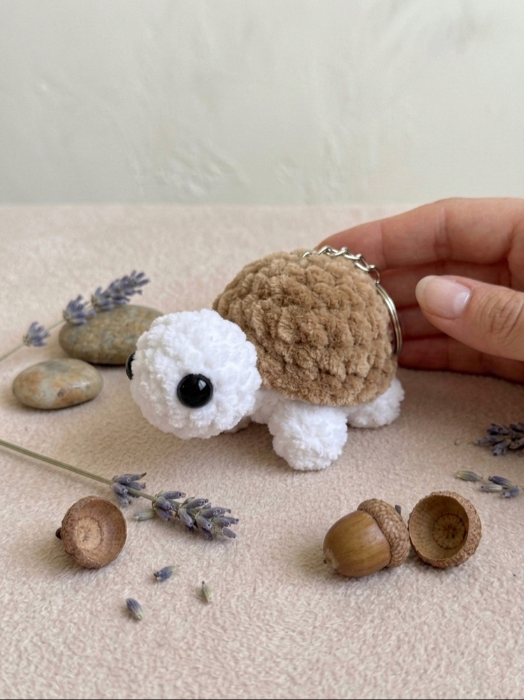 Eluzi Handmade Kadife Kaplumbağa Anahtarlık 