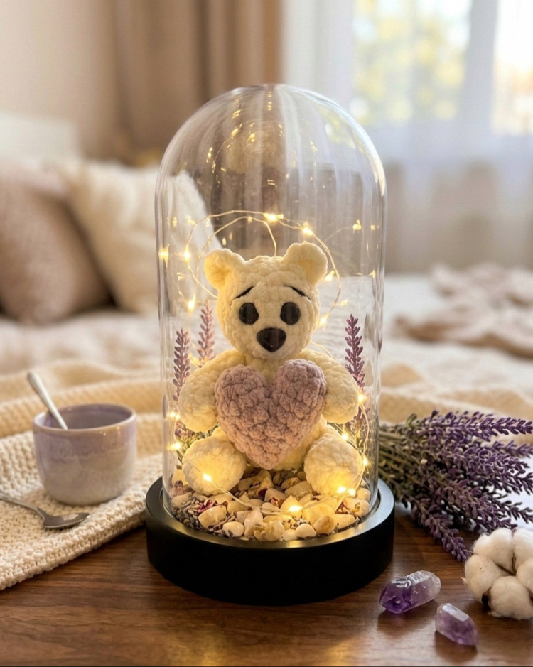Led Işıklı Fanuslu Ayıcık