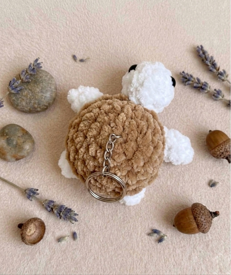Eluzi Handmade Kadife Kaplumbağa Anahtarlık 