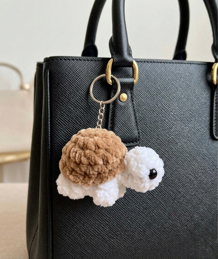 Eluzi Handmade Kadife Kaplumbağa Anahtarlık 