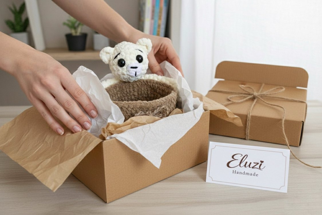El Yapımı 12 cm Ayıcıklı Sepet