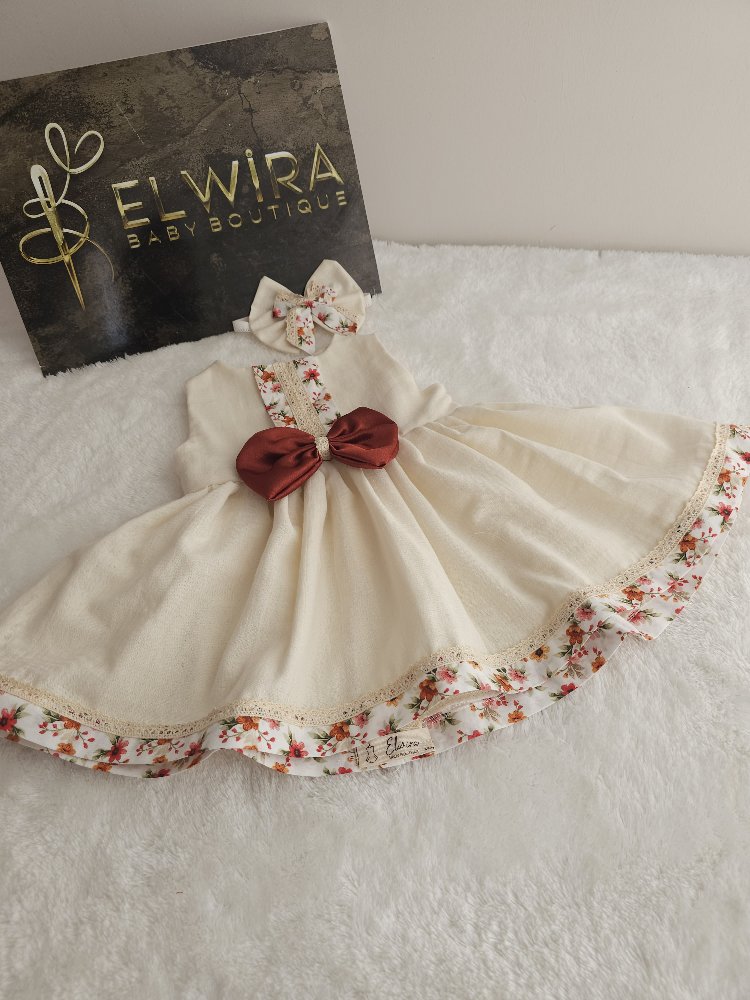 fiyonk detaylı muslin elbise