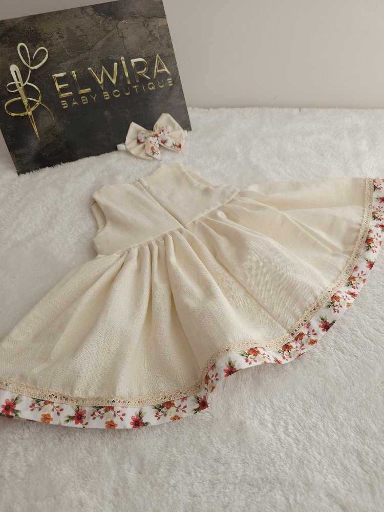 fiyonk detaylı muslin elbise