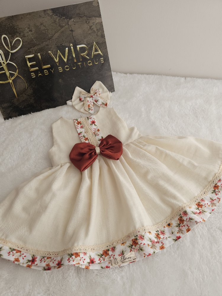 fiyonk detaylı muslin elbise