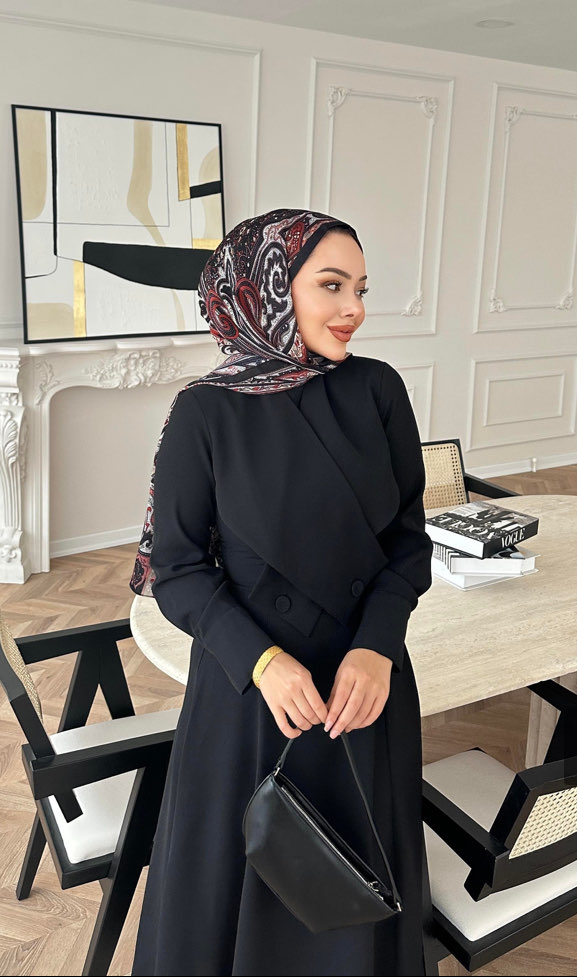 Siyah Çapraz detaylı Elbise