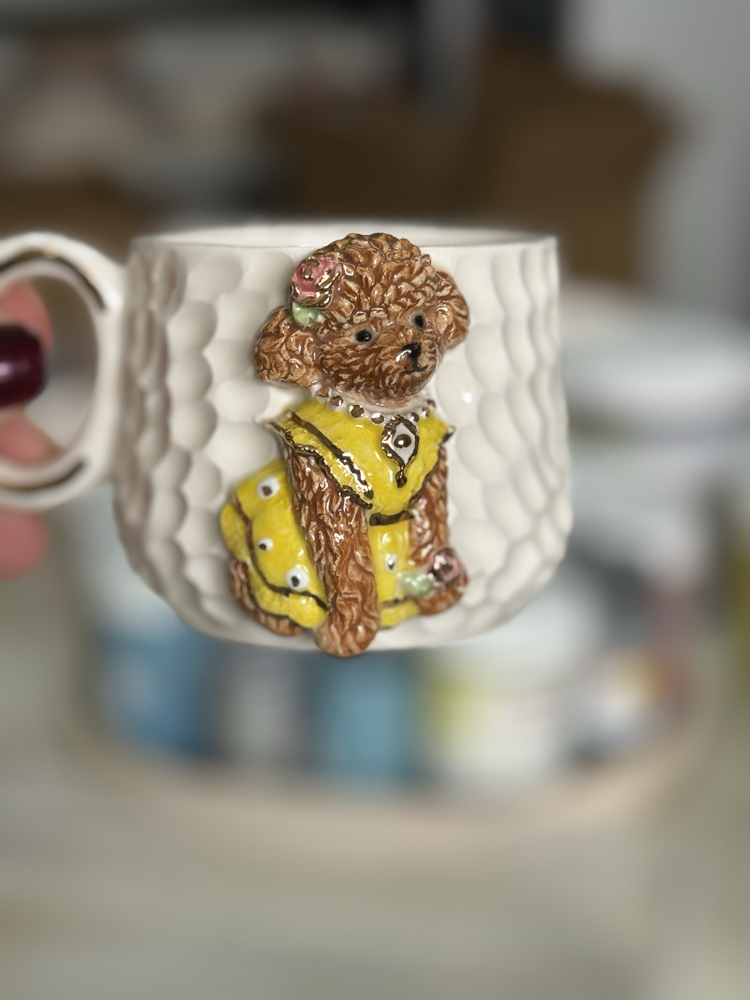 Duble boy sarı elbiseli Poodle