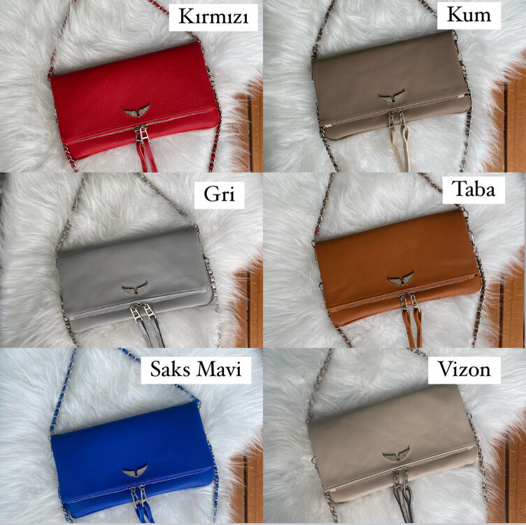 Zadig Voltaire Rock Clutch Gümüş Large