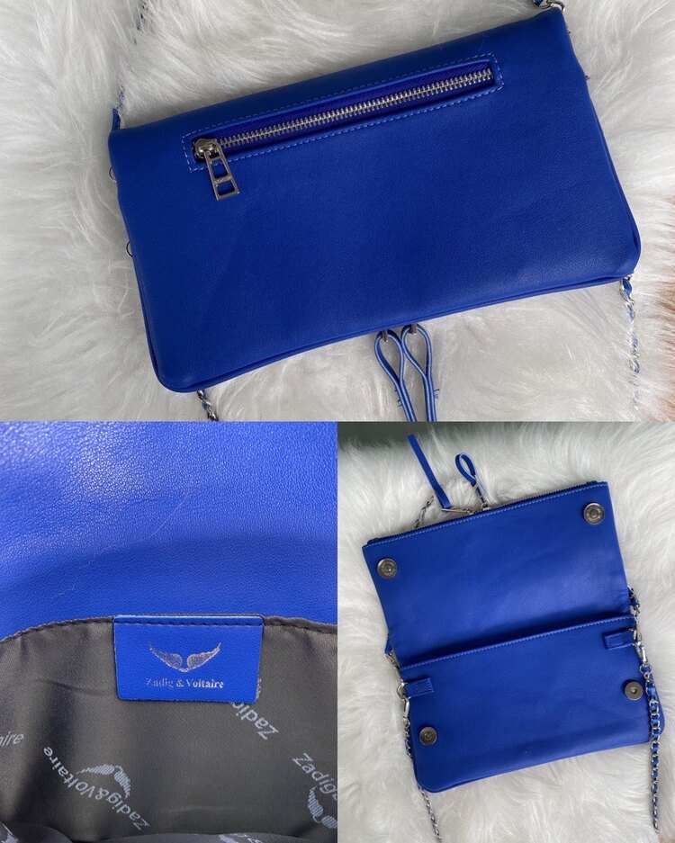 Zadig Voltaire Rock Clutch Gümüş Large