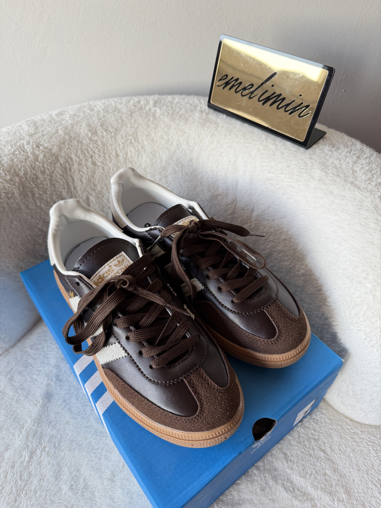 Adidas Samba - Kahverengi/Beyaz (Gum Tabanlı)